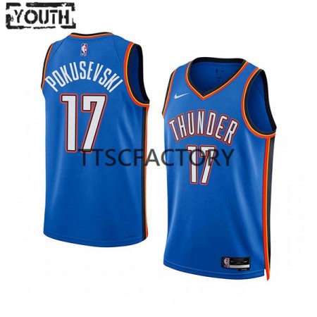 Maillot Enfant Oklahoma City Thunder Aleksej Pokusevski 17 Nike 2022-23 Icon Edition Bleu Swingman